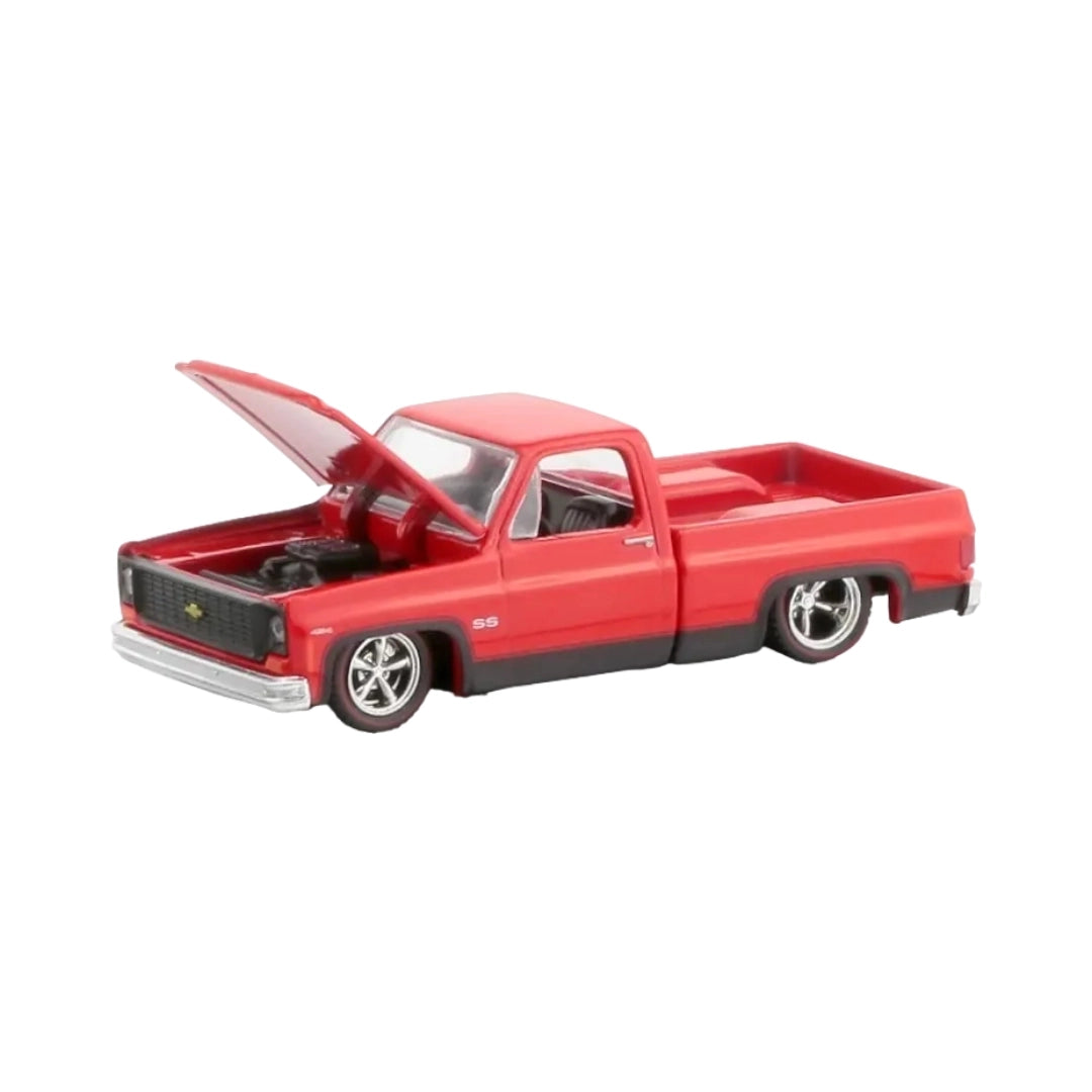 1973 Chevrolet Cheyenne Super 10 - Custom SS Red, Silver Chrome Details & Black Interior
