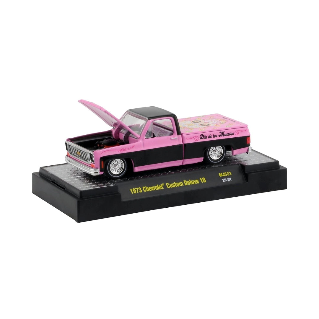 1973 Chevrolet Custom Deluxe 10 - Pink/Black "Do It For Her" Livery Chase / Gold Chrome Details, Brass Interior