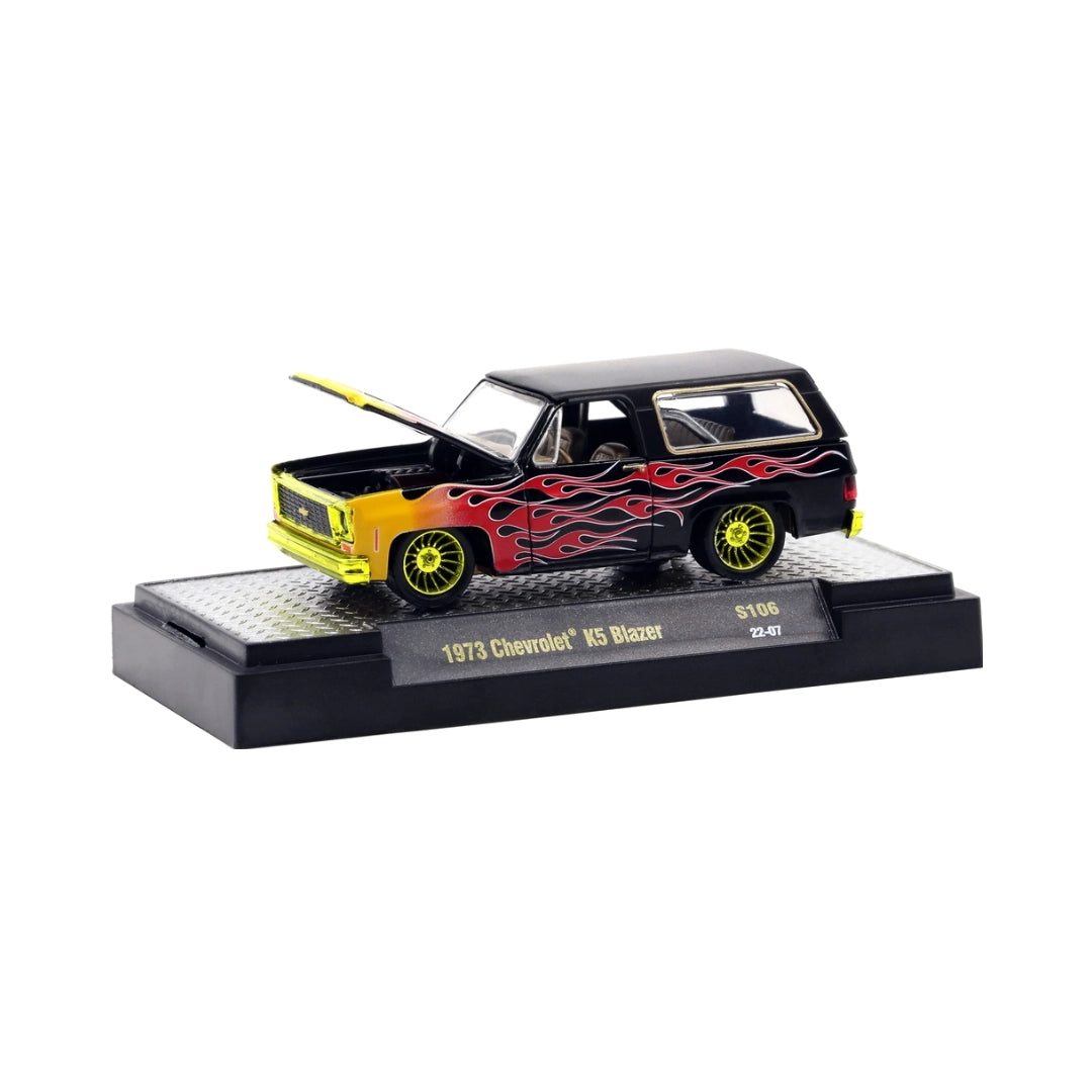 1973 Chevrolet K5 Blazer - Black Flames, Yellow Front (Chase, Walmart Exclusive S106 22-07)