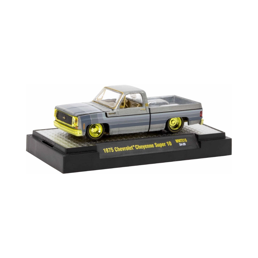 1975 Chevrolet Cheyenne Super 10 - White & Silver (Black Rims, Walmart Squarebody Syndicate Release WMTS18)