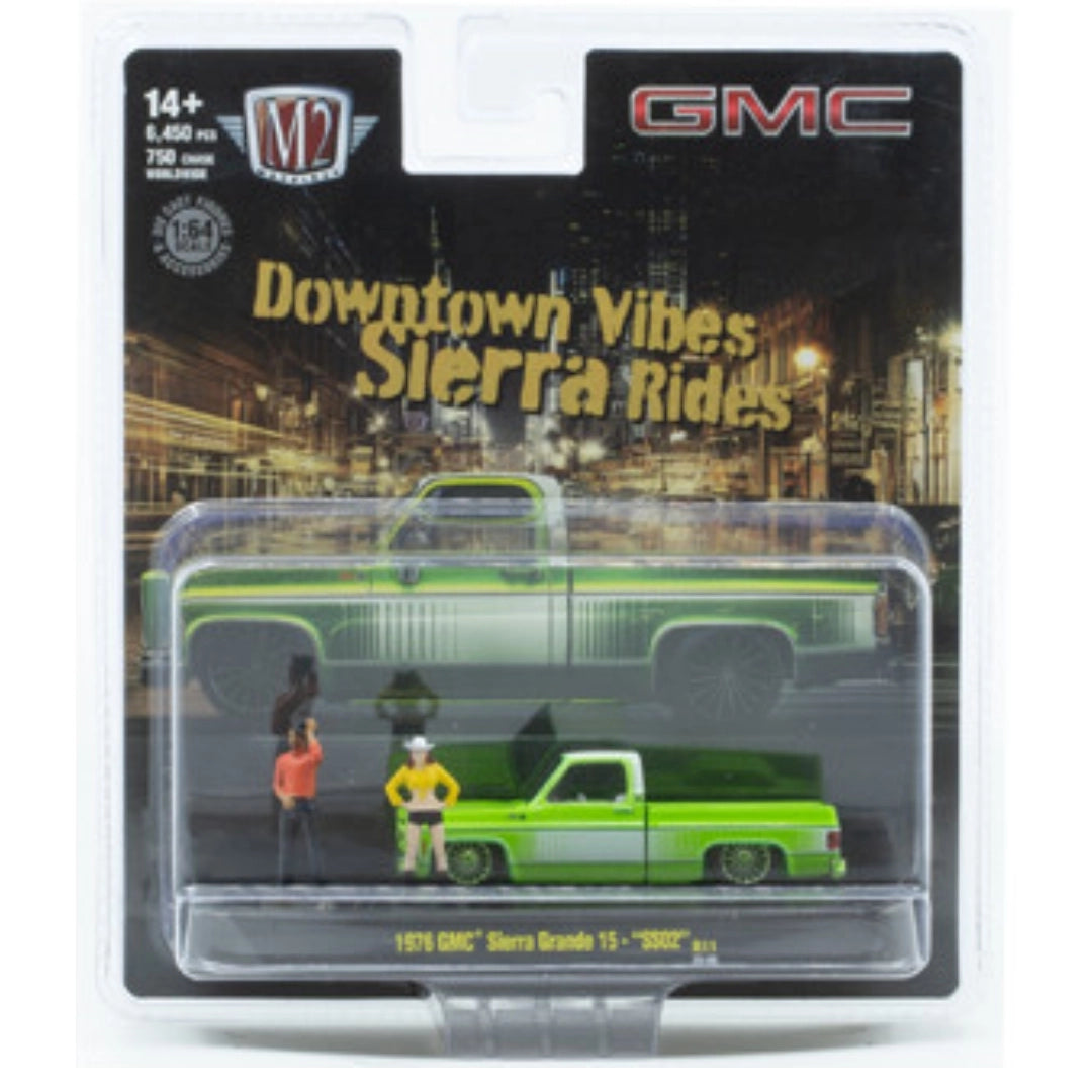 1976 GMC Sierra Grande 15 - "SS02" Green & Silver Chase (Green Chrome Rims & Details, Figure Set)