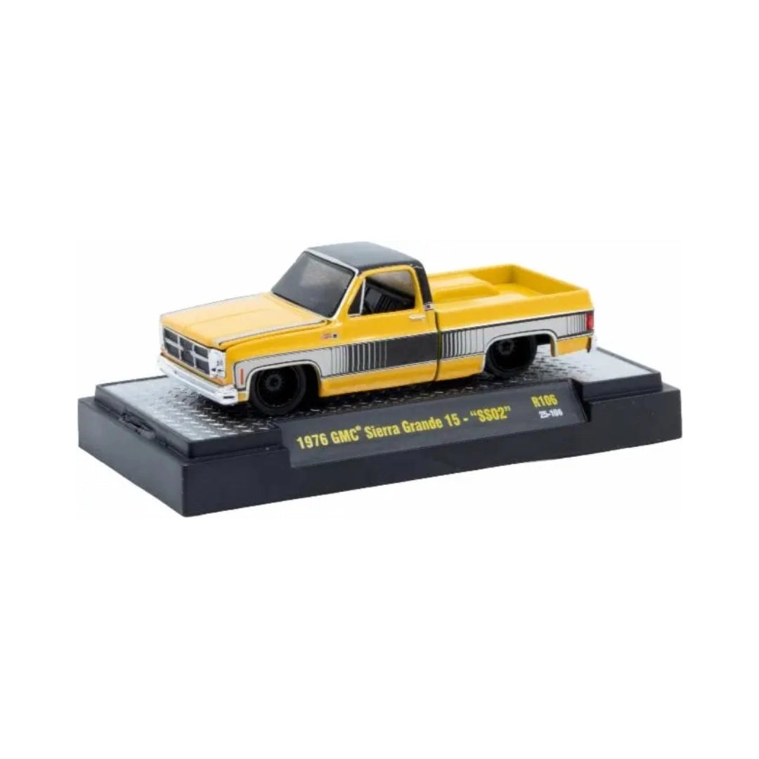 1976 GMC Sierra Grande 15 - "SS02" Yellow (Black Rims, Silver Chrome Details, Black Interior)