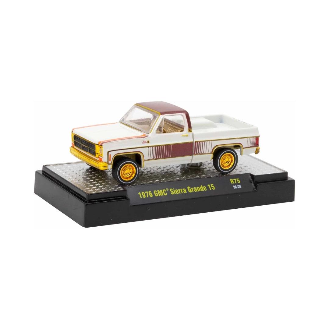 1976 GMC Sierra Grande 15 - White & Red (Silver Chrome Details, Red Interior)