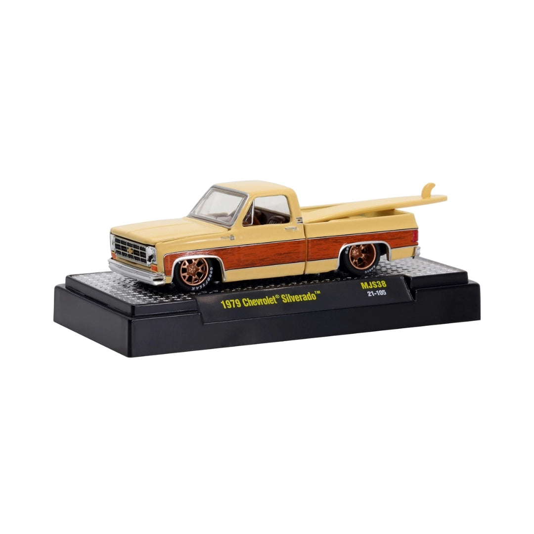 1979 Chevrolet Silverado - Cream & Orange Surf Truck Chase (Gold Chrome Grille, Bumpers & Rims, Brass Interior)