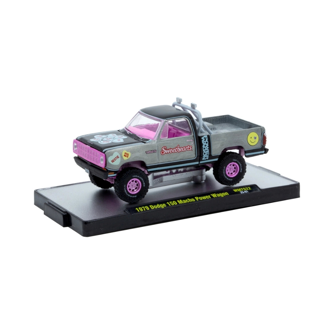 1979 Dodge 150 Macho Power Wagon - Gray & Pink (Sweethearts Candies, Pink Rims, Walmart Exclusive, Super Chase, Limited Edition, WMTS22)