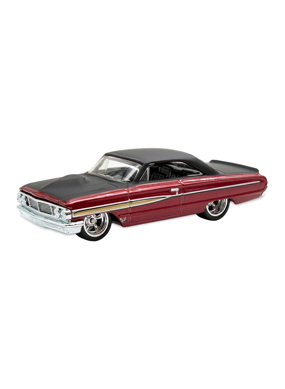 Hot Wheels Garage 2010 Ford Custom '64 Galaxie 500 1:64 – Matte Black & Metalflake Red