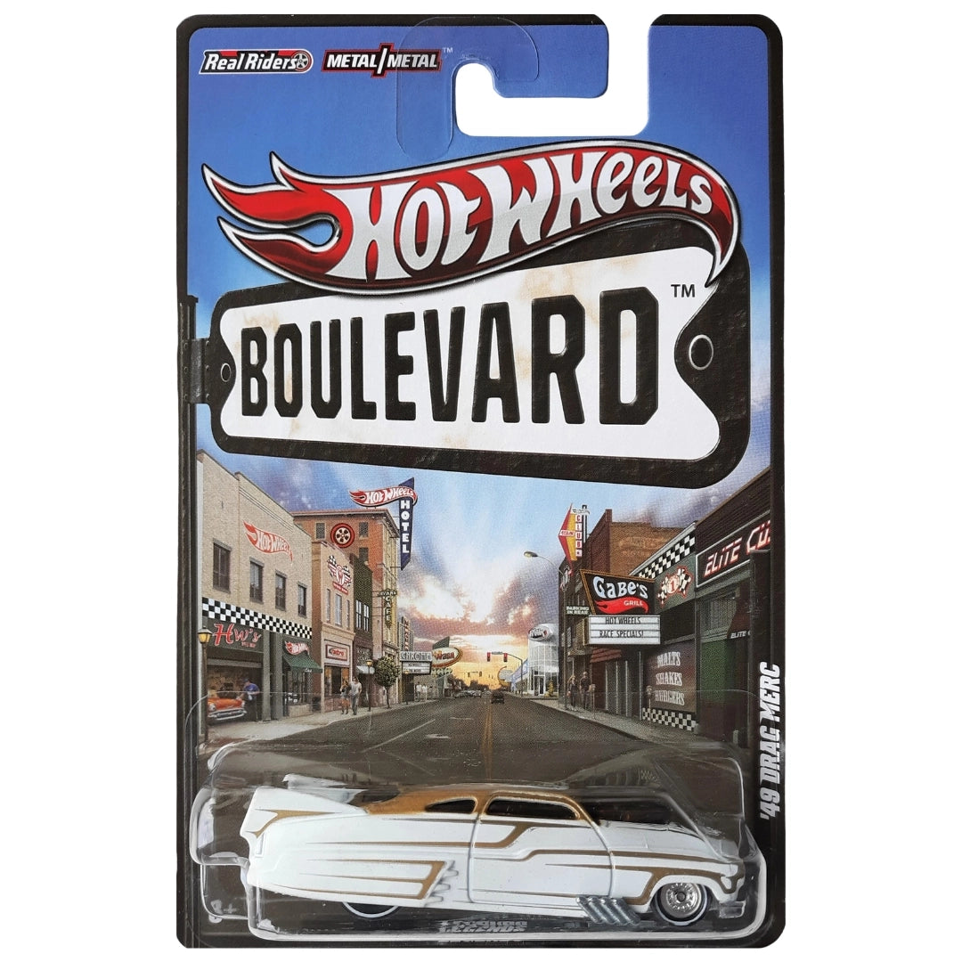 Hot Wheels 1:64 '49 Drag Merc White with Gold