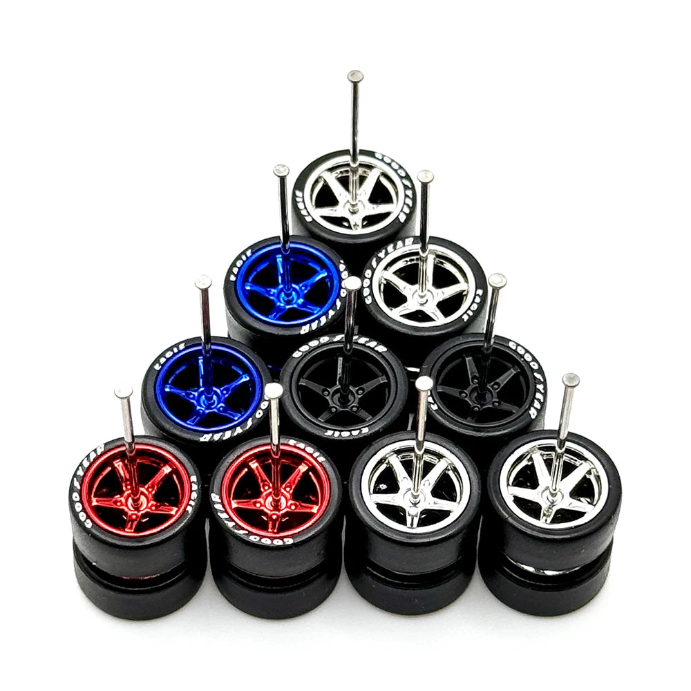 5x Sets Advan 11mm Variety Mix 1/64 Wheel Kits with Axles Regular Axle