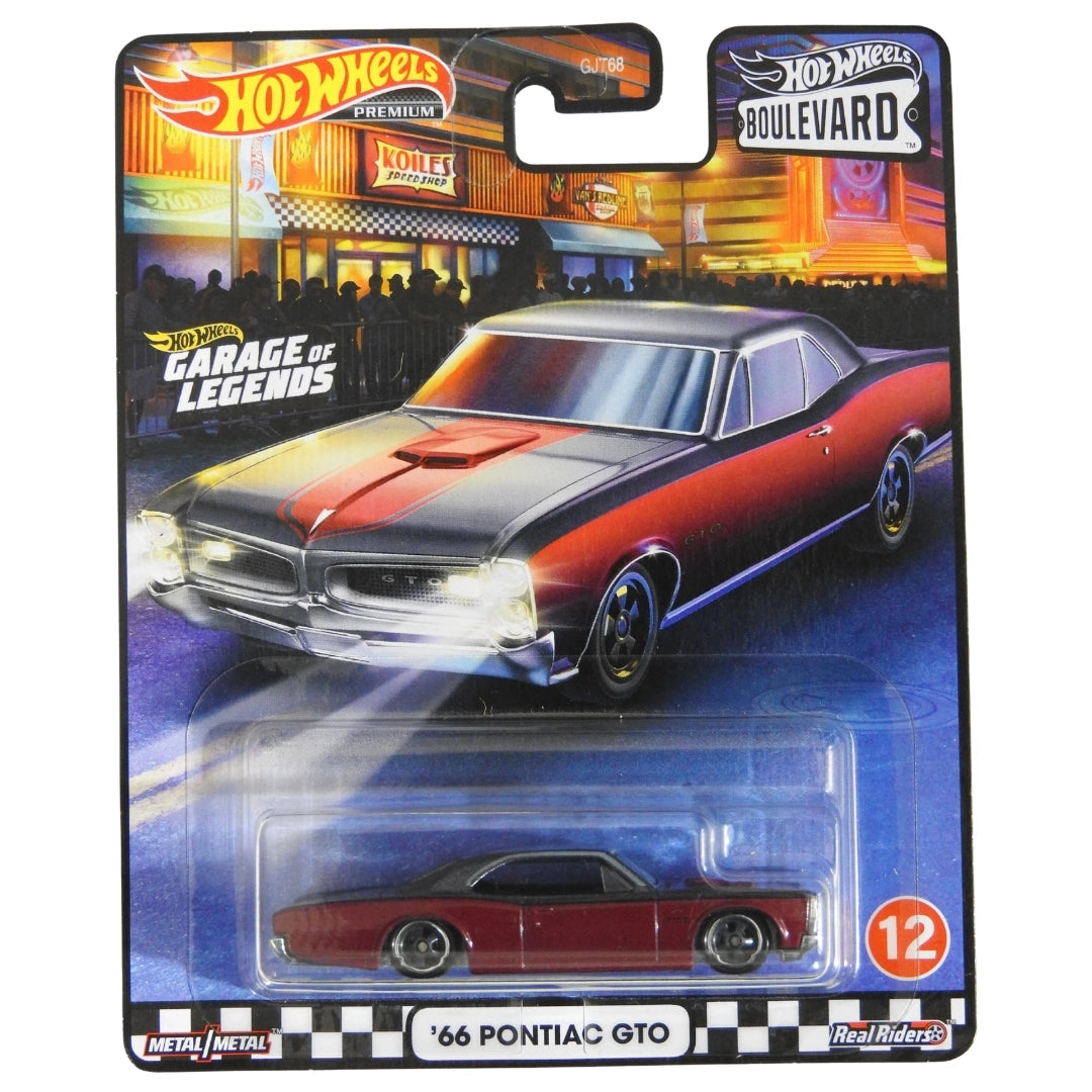 Hot Wheels 1:64 '66 Pontiac GTO Metalflake Grey over Red
