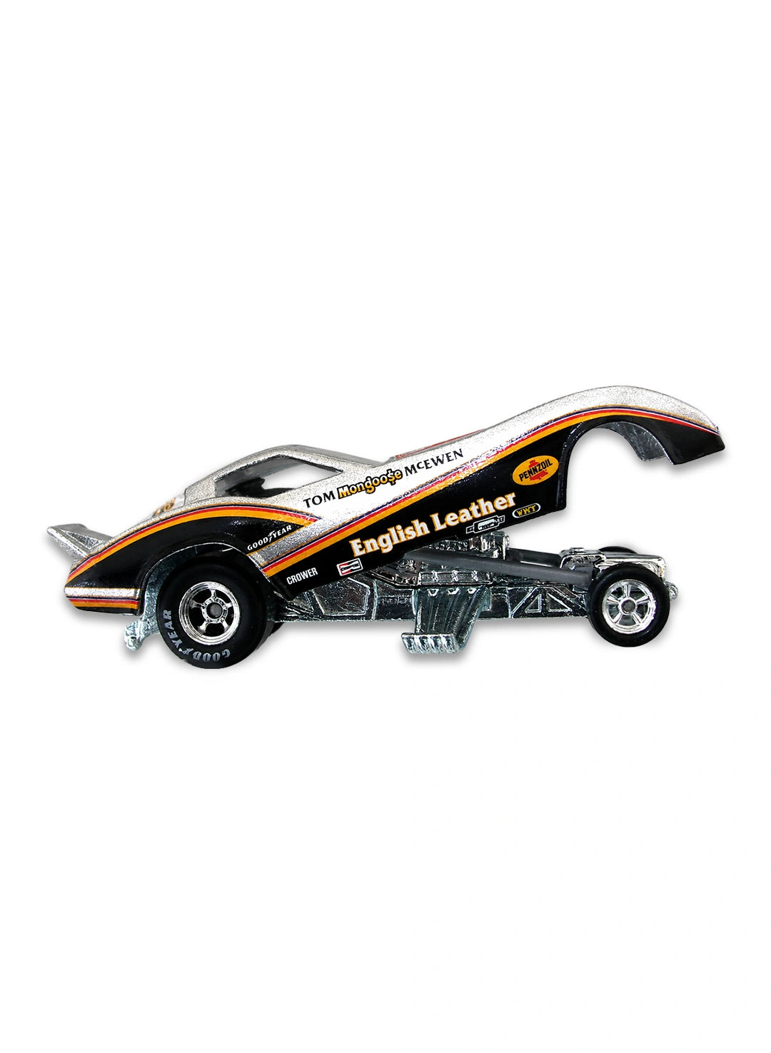 Hot Wheels Dragstrip Demons 2009 Mongoose McEwen's English Leather Corvette 1:64 – White