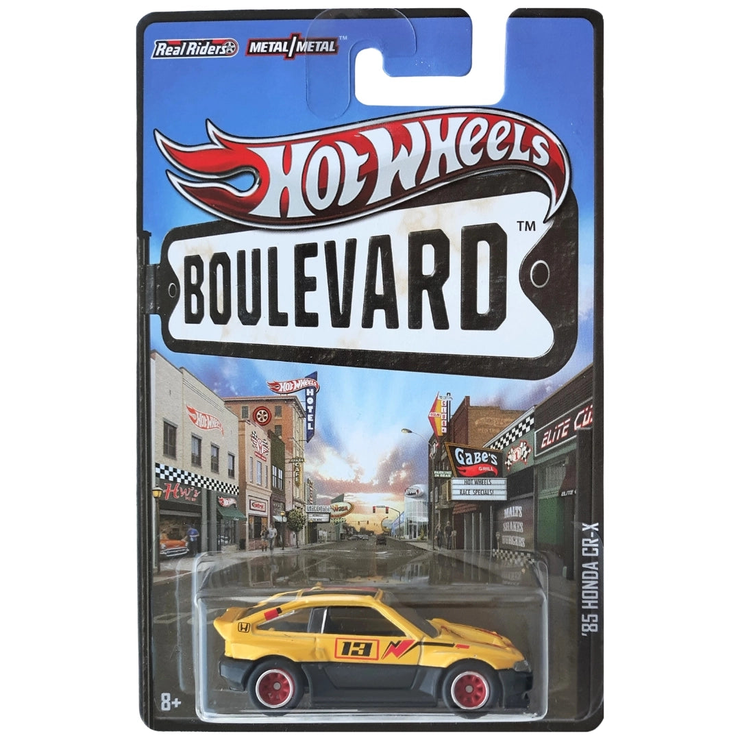 Hot Wheels 1:64 '85 Honda CR-X Yellow & Flat Black