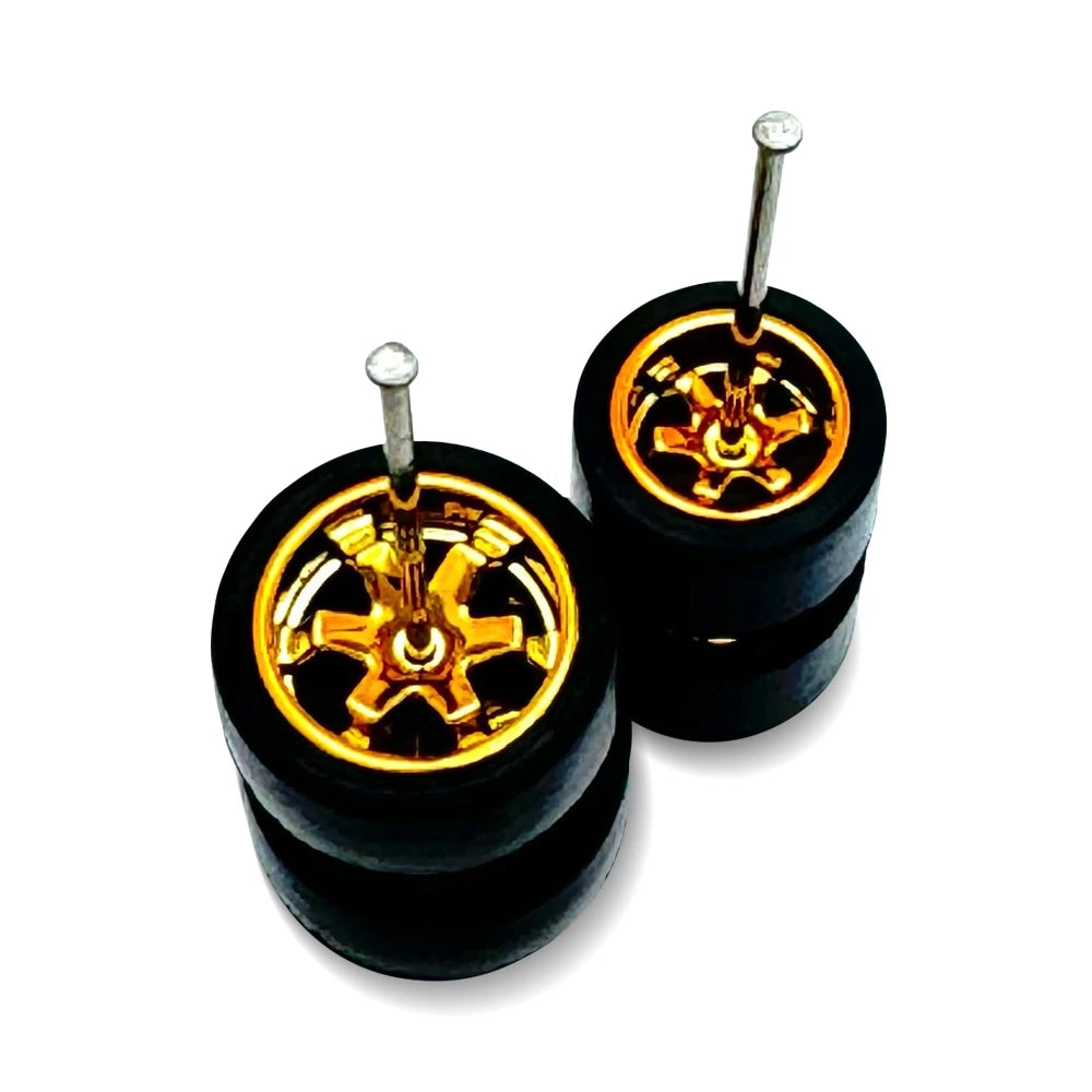 9mm + 11mm Staggered Gold Te37 Electroplated (For Civic Customs)