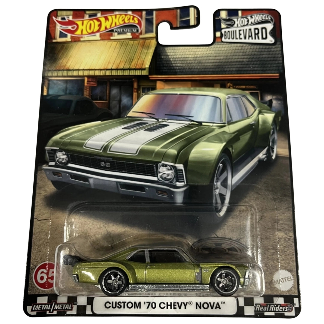 Hot Wheels 1:64 Custom '70 Chevy Nova Metalflake Green