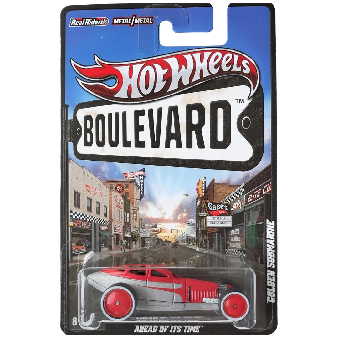 Hot Wheels 1:64 Golden Submarine Red & Flat Metallic Silver