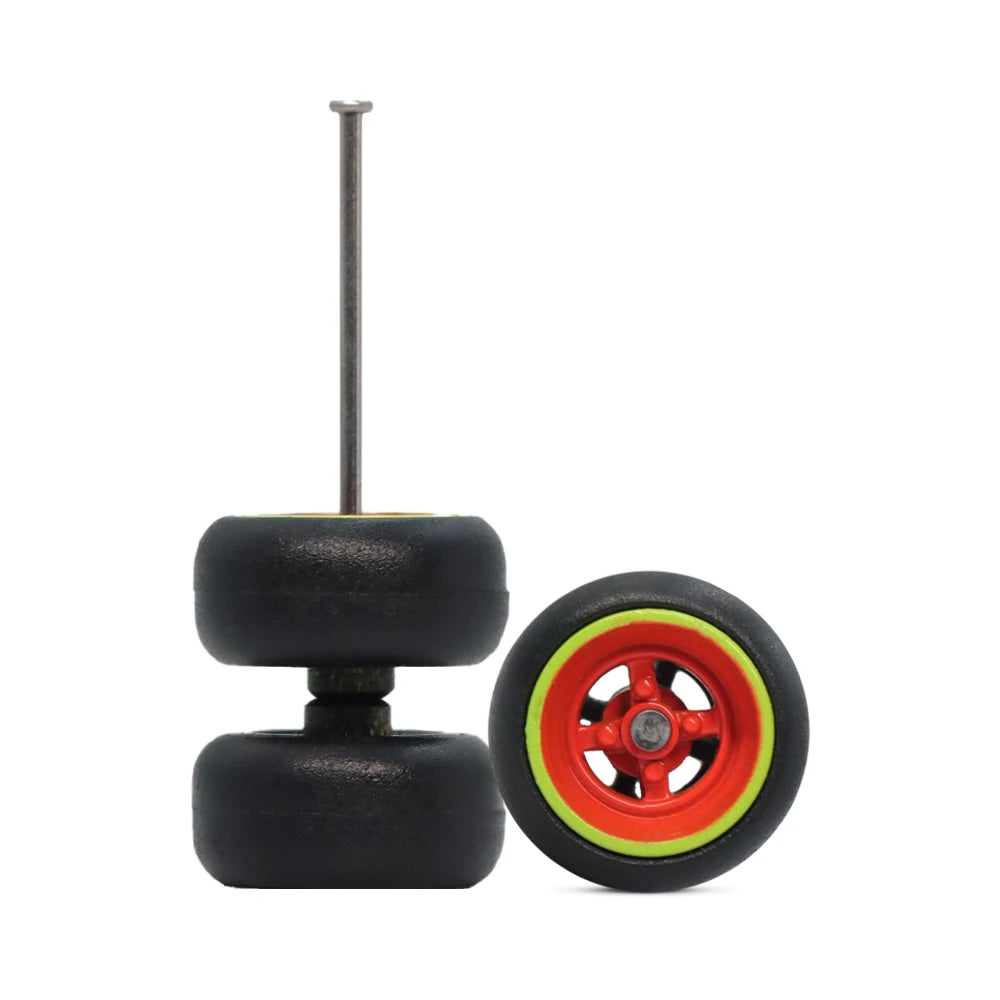 4 Spoke Orange Line Green 10mm Car Wheels