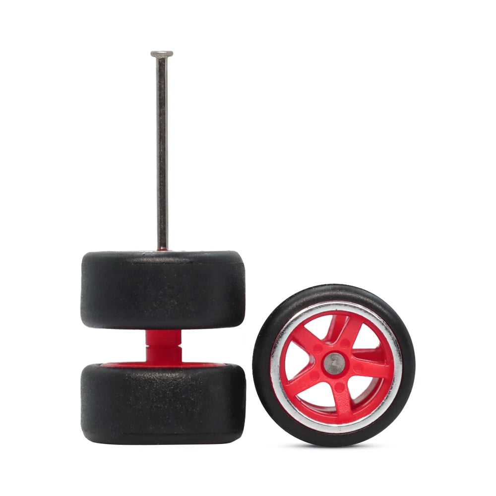 5 Spoke Red Line Chrome 10mm Car Wheels