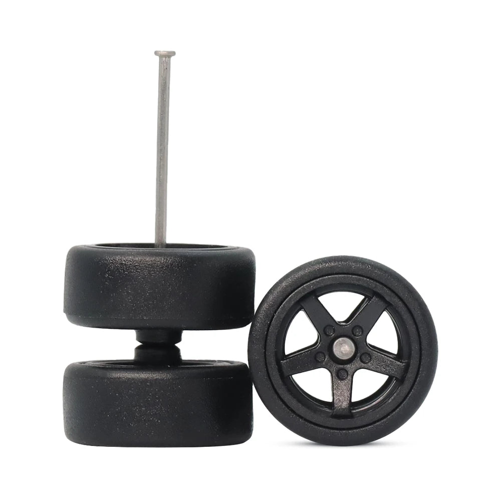 5 Spoke Black 10mm Car Wheels