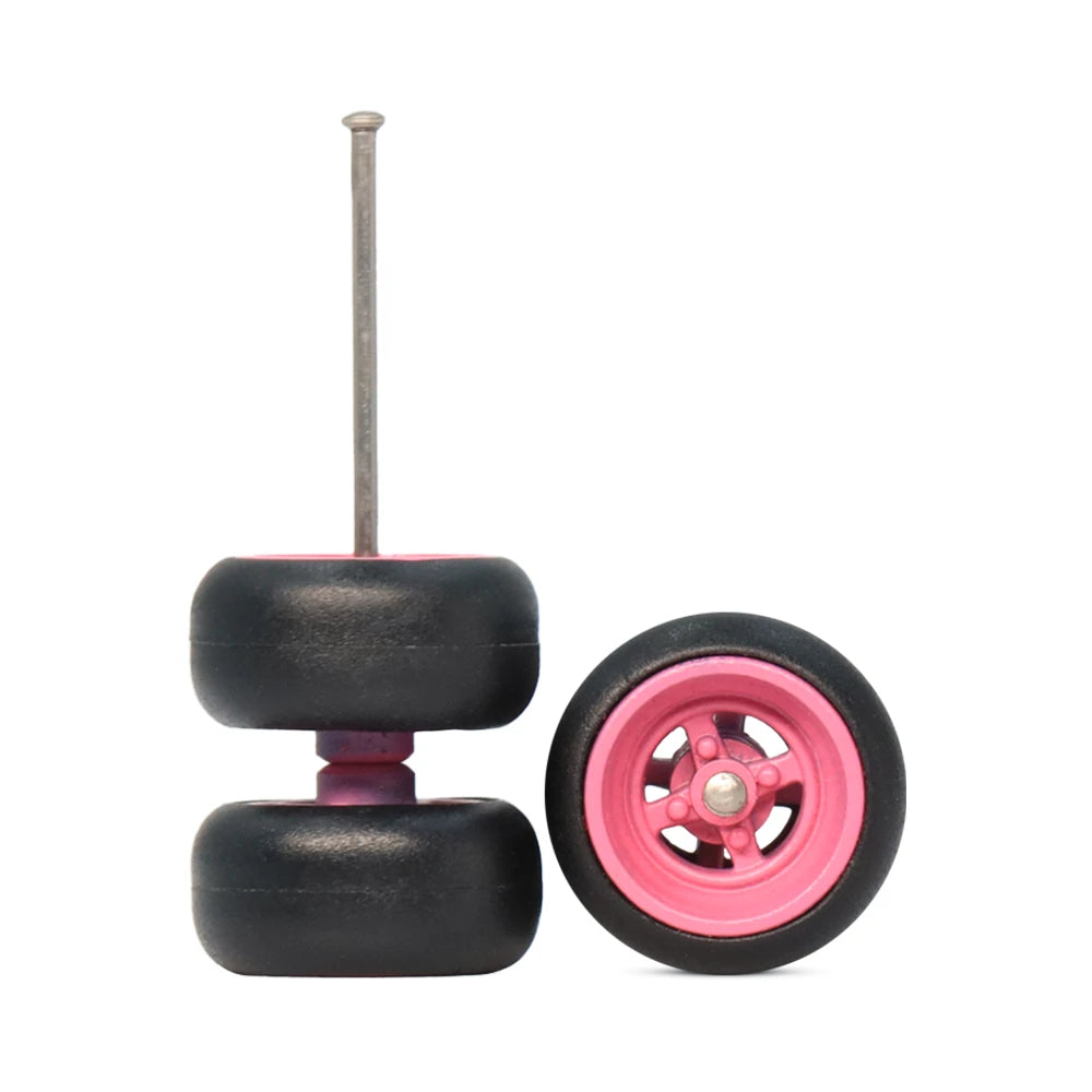 4 Spoke Pink 10mm Car Wheels