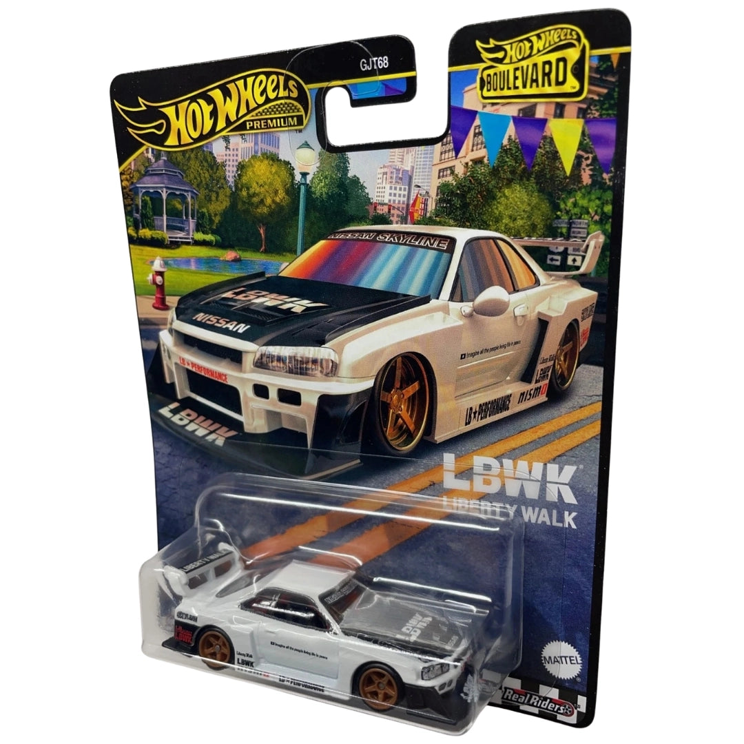 Hot Wheels 1:64 LB-ER34 Super Silhouette Nissan Skyline White