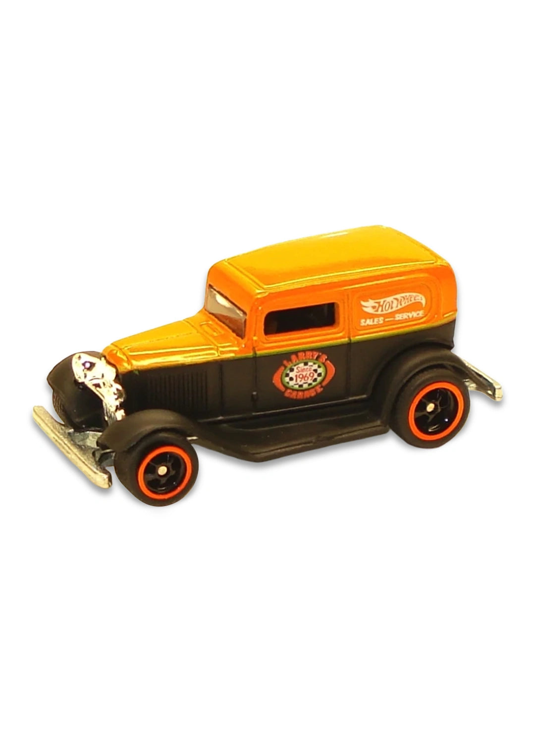 Hot Wheels Larry's Garage 2009 Ford '32 Ford Sedan Delivery 1:64 – Orange & Flat Black
