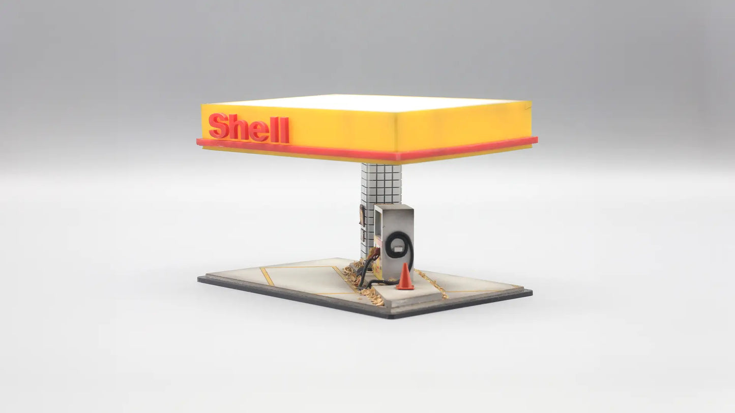 Fuel Station Mini Diorama for 1:64 Diecast Cars