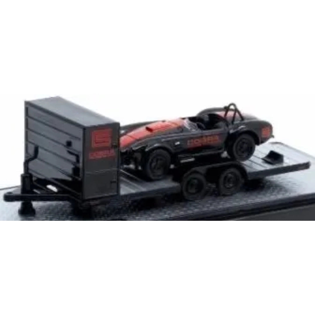 Two Axle Car Transport Trailer w/ Storage - Black/Grey with Red Car