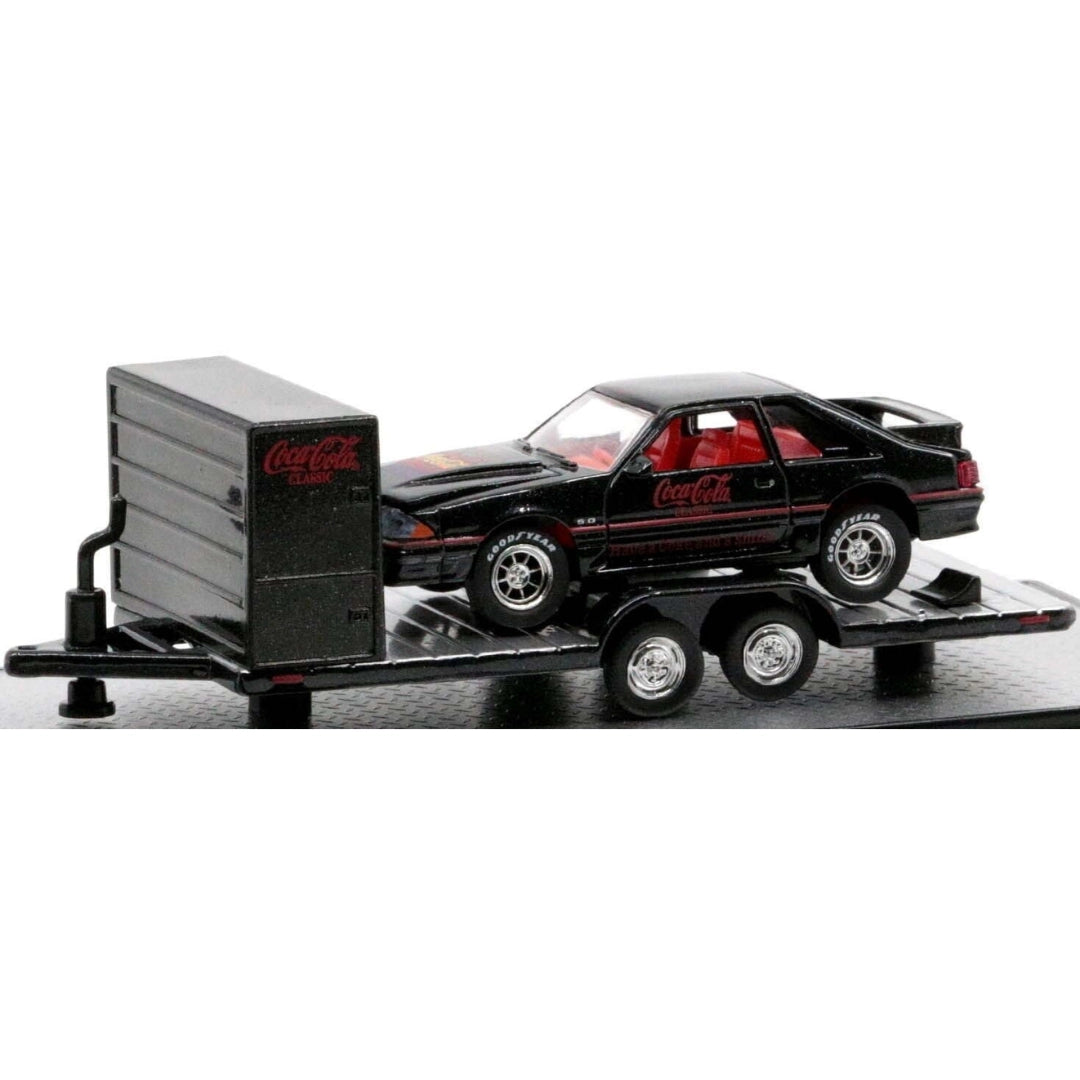 Two Axle Car Transport Trailer w/ Storage - Black (Coca-Cola Livery)