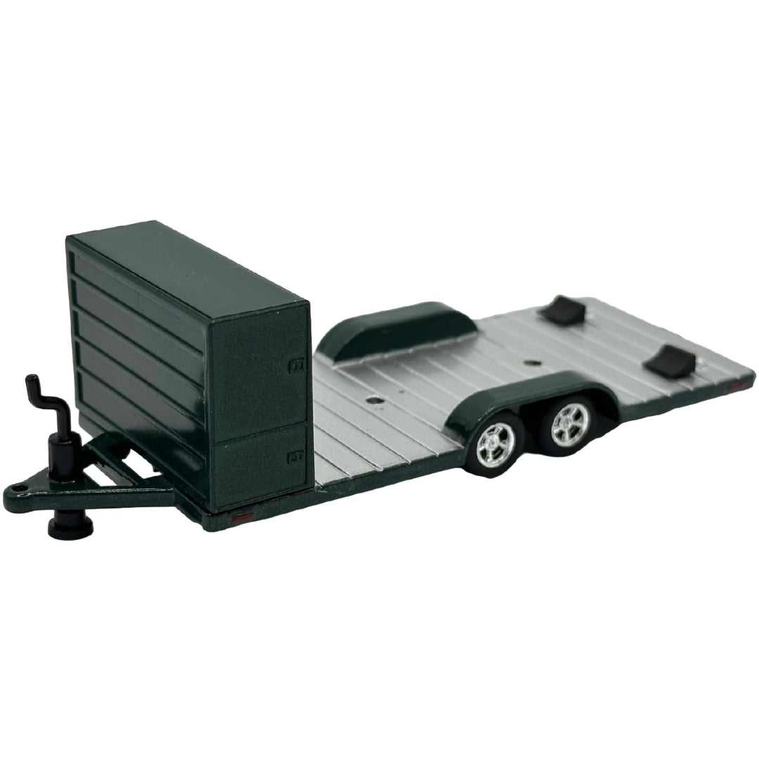 Two Axle Car Transport Trailer w/ Storage - Dark Green