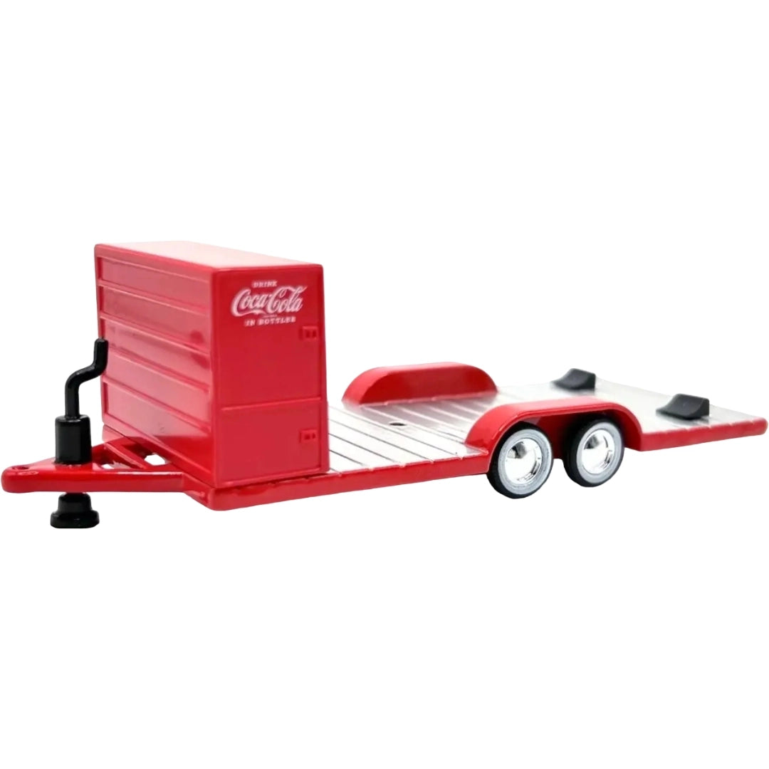 Two Axle Car Transport Trailer w/ Storage - Red (Coca-Cola Livery)