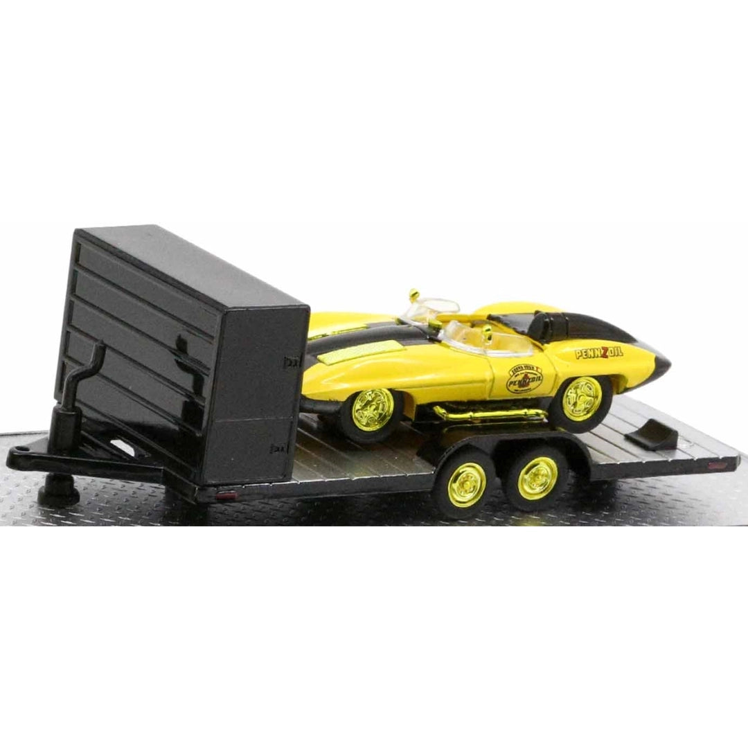 Two Axle Car Transport Trailer w/ Storage - Black/Yellow