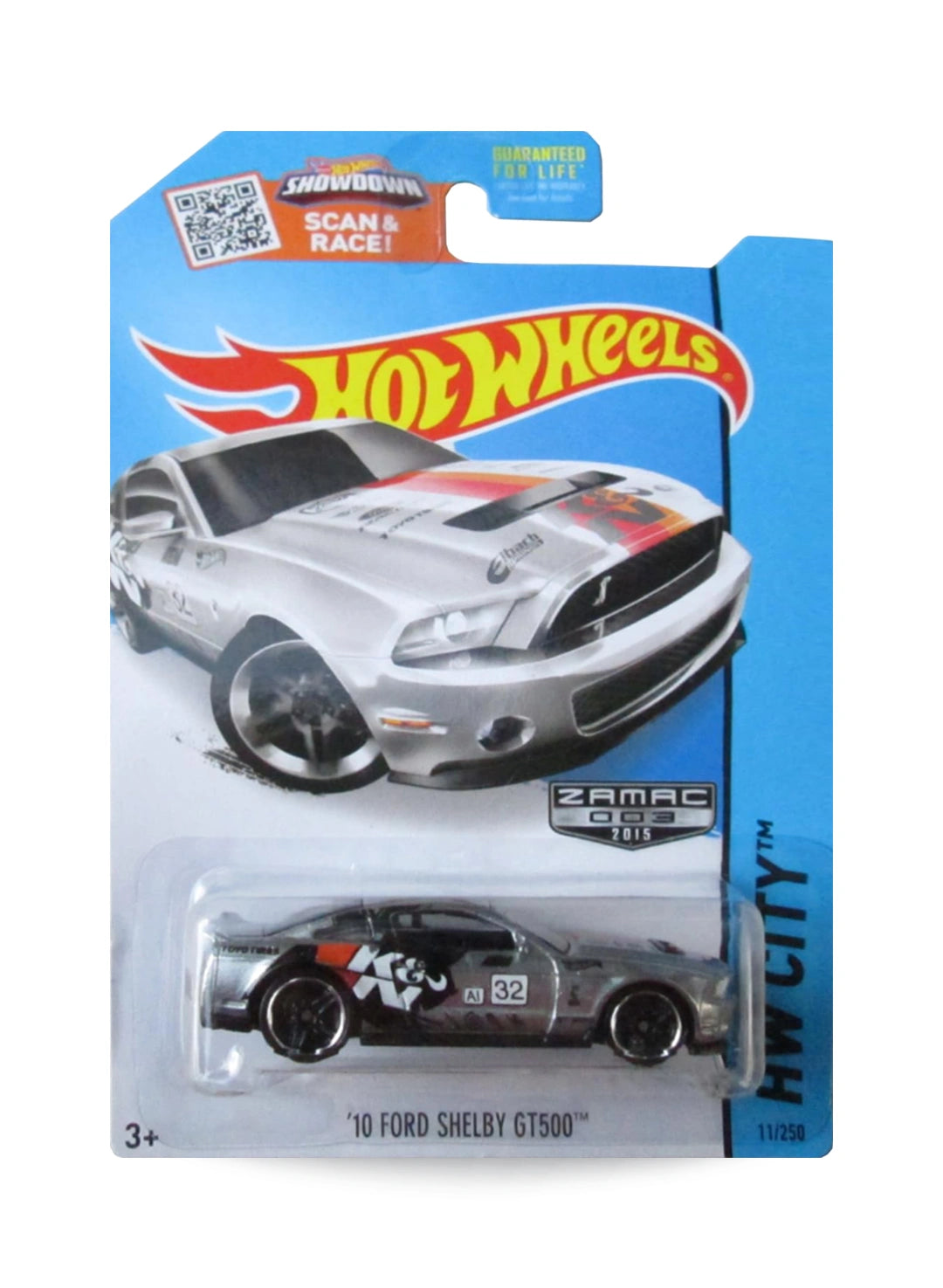 Hot Wheels Walmart Exclusive ZAMAC Editions 2015 Ford '10 Ford Shelby GT500 1:64 – ZAMAC