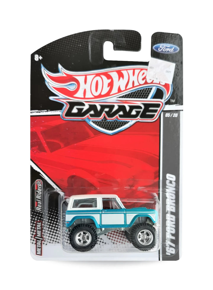 Hot Wheels Ford Garage 2011 Ford '67 Ford Bronco 1:64 – Baby Blue & White