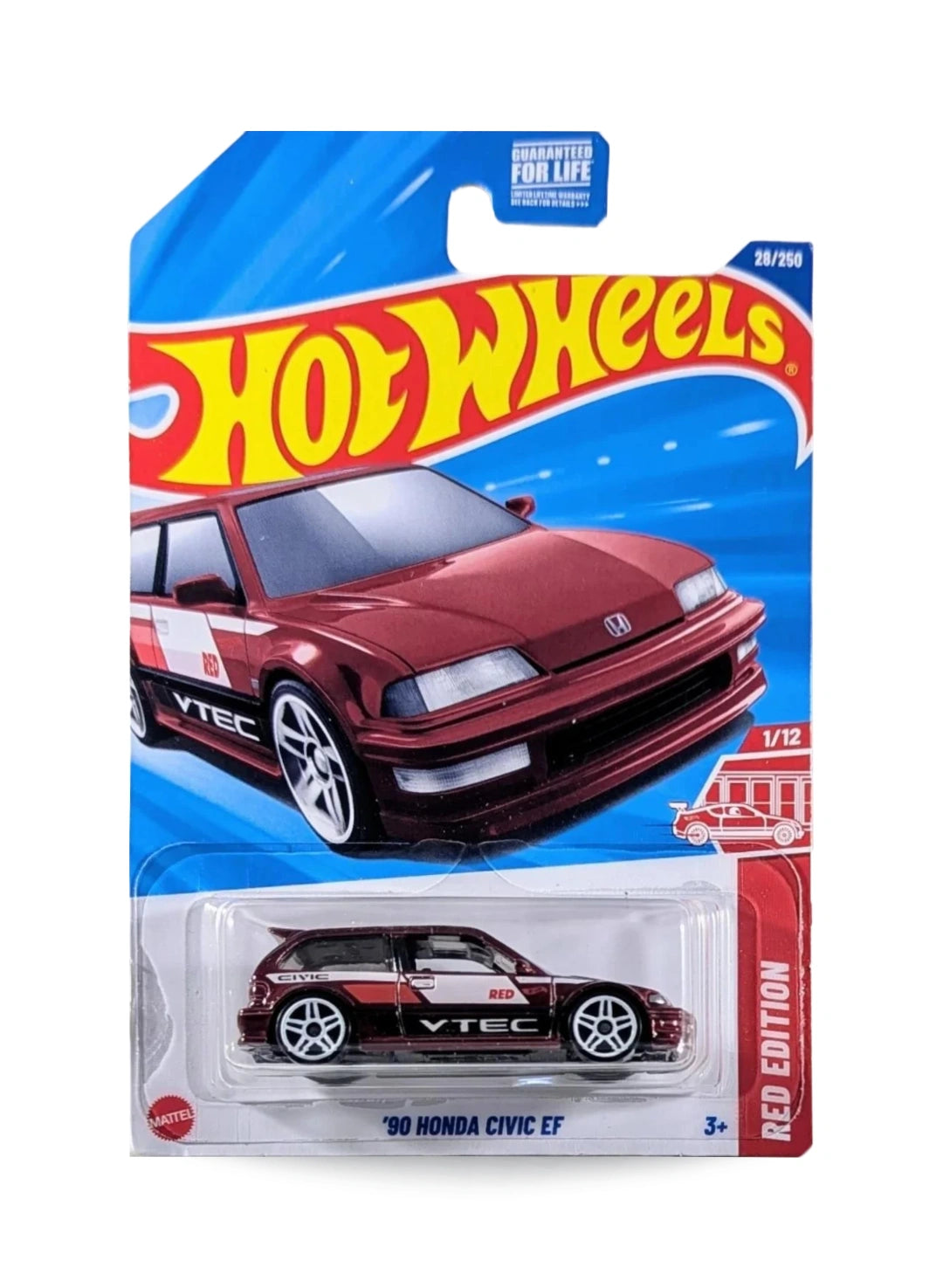 Hot Wheels Red Edition 2025 Honda '90 Civic EF 1:64 Red