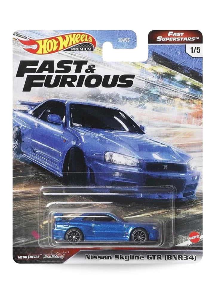 Hot Wheels Fast & Furious Premium Series Fast Superstars 2021 Nissan Skyline GT-R (BNR34) 1:64 – Metalflake Blue