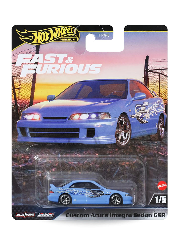 Hot Wheels Fast & Furious Premium Series Mix 3 2024 Custom Acura Integra Sedan GSR 1:64 – Light Blue