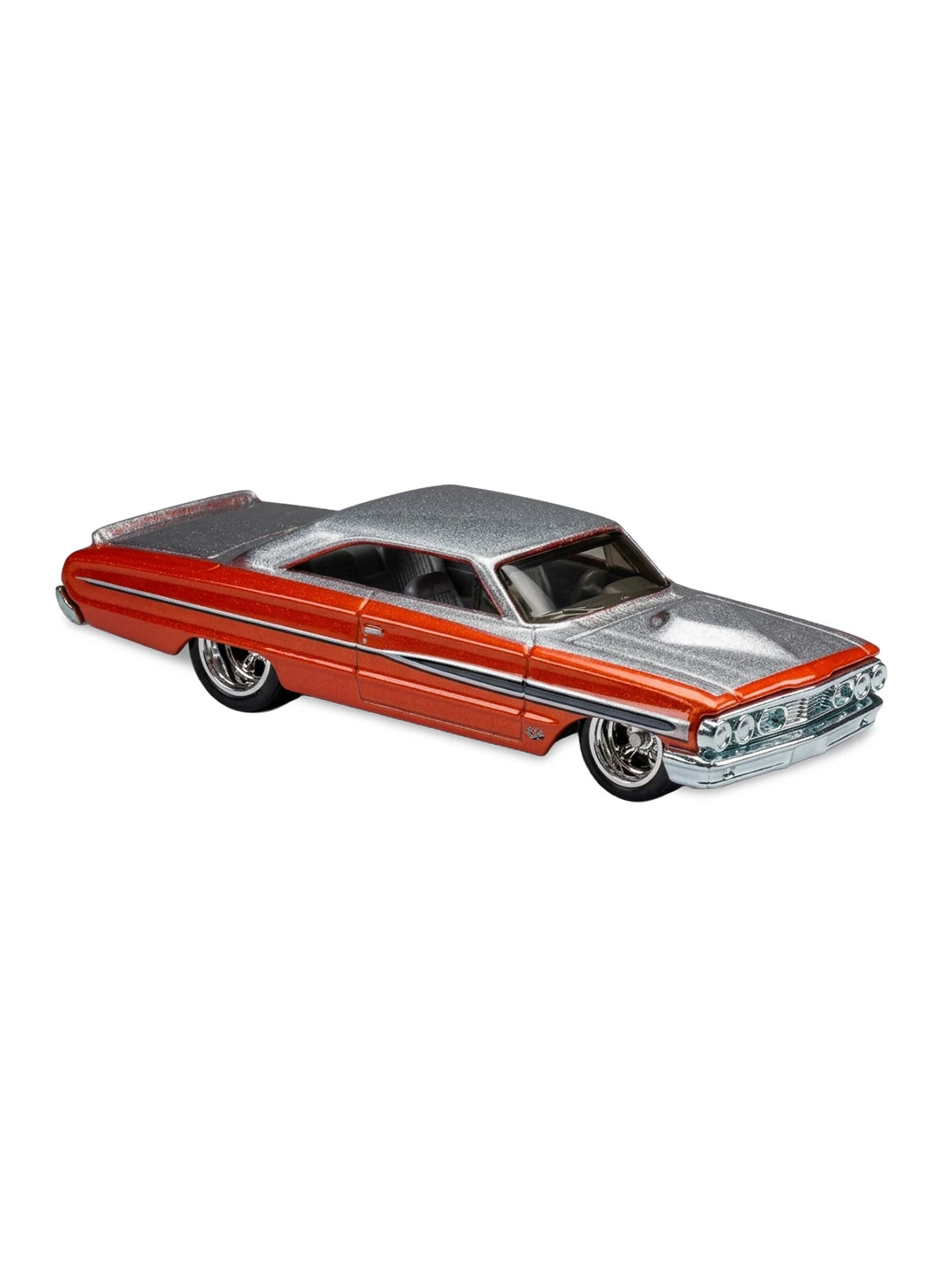 Hot Wheels Garage 2010 Ford Custom '64 Galaxie 500 1:64 – Metalflake Silver & Metalflake Orange