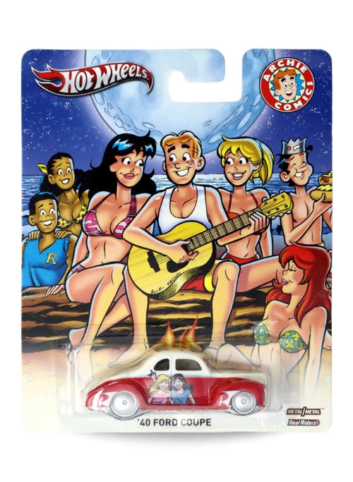Hot Wheels Pop Culture 2013 Archie Ford '40 Ford Coupe 1:64 – Pearl White & Red