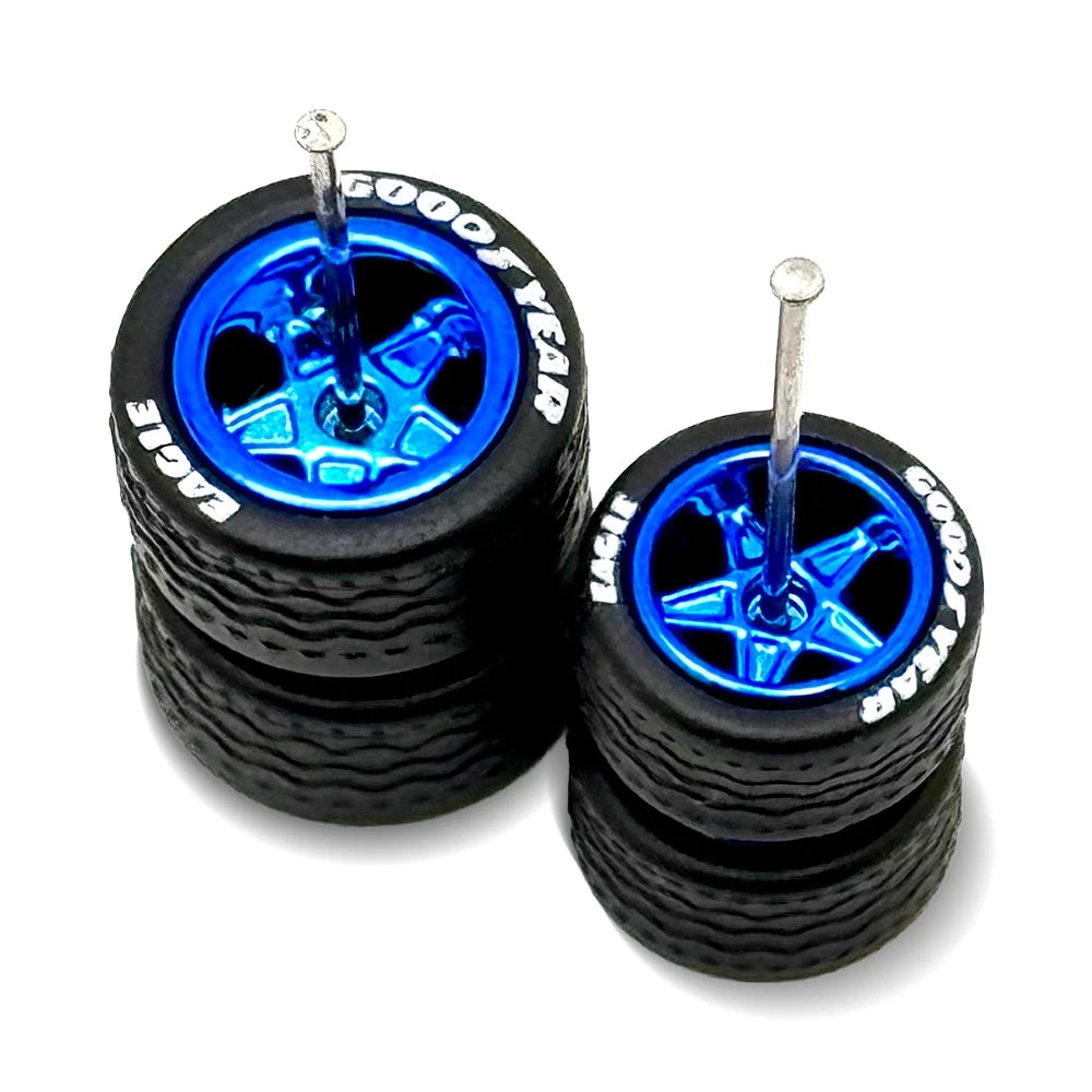 10x Sets 5 Star Blue & Red 10 / 12mm + Lettered Tire