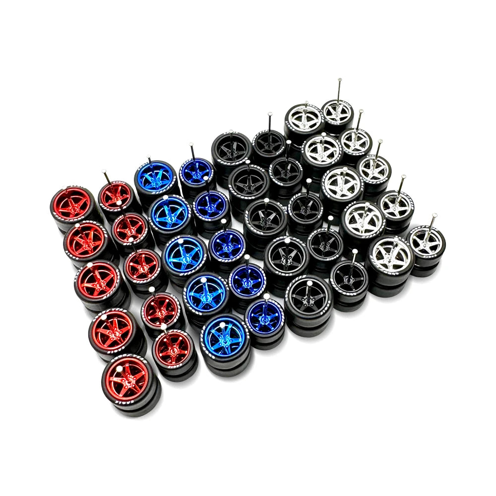 10x Sets Mix Advan 11/13mm for Hot Wheels Muscle Cars 1/64 Wheel Kits with Axles