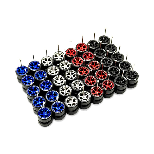 10x Sets Mix Advan 11mm for Hot Wheels 1/64 Wheel Kits with Regular Fit Axles