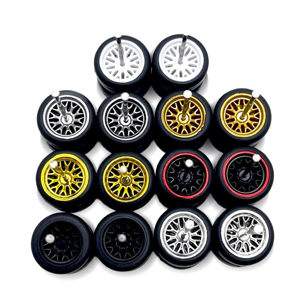 10x Sets Variety Mix All BBS 11mm 1/64 Wheel Kits with Axles