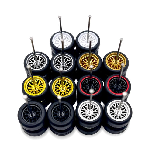 10x Sets Variety Mix All BBS 11mm 1/64 Wheel Kits with Axles