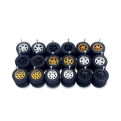 10x Sets Variety Mix All Off-Road 14mm 1/64 Wheel Kits with Axles