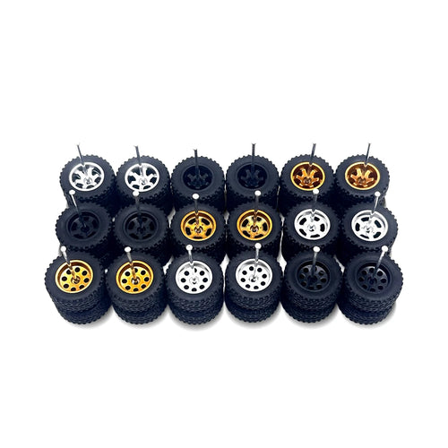 10x Sets Variety Mix All Off-Road 14mm 1/64 Wheel Kits with Axles