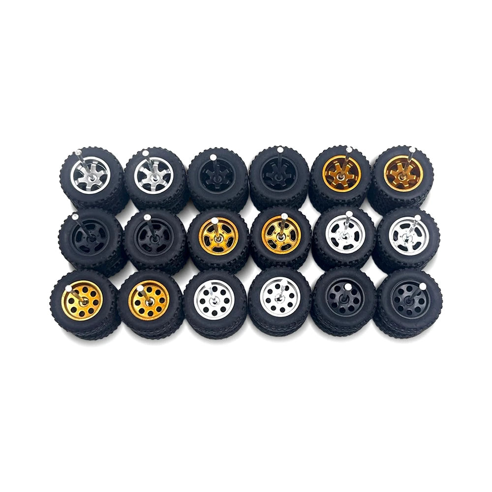 10x Sets Variety Mix All Off-Road 14mm 1/64 Wheel Kits with Axles