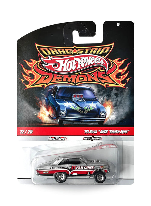 Hot Wheels Dragstrip Demons 2010 '63 Nova AWB "Snake Eyes" 1:64 – Red & White