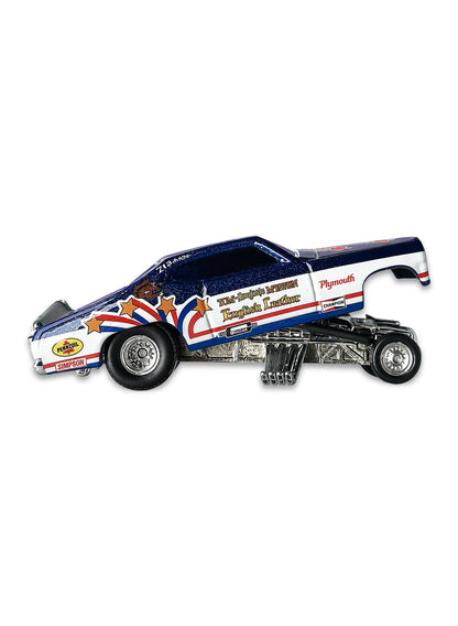 Hot Wheels Dragstrip Demons 2010 Plymouth Duster 1:64 – Dark Blue & White