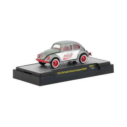 1953 VW Beetle Deluxe European Model - Silver / Red Wheels (Coca-Cola Series Release DE01 Super Chase)
