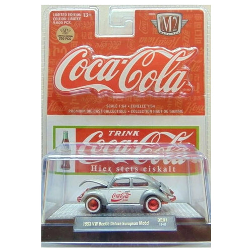 1953 VW Beetle Deluxe European Model - Silver / Red Wheels (Coca-Cola Series Release DE01 Super Chase)