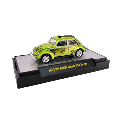 1953 VW Beetle Deluxe USA Model - Lime Green / Black Roof (Release S24 Chase)